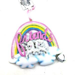 Friend Christmas Ornament Unicorn Rainbow Bell Hanging Gift Children Glitter